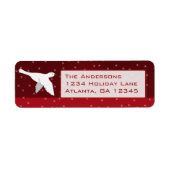 White Dove on Burgundy kerstStar Labels (Voorkant)