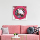 White Dove on Pink - Martha's Vineyard Canvas Afdruk (Insitu (Woonkamer))