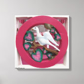 White Dove on Pink - Martha's Vineyard Canvas Afdruk (Voorkant)