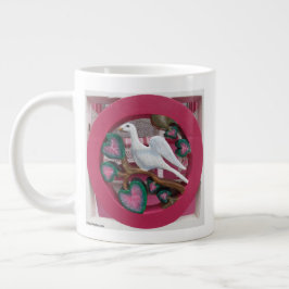 White Dove on Pink - Martha's Vineyard Grote Koffiekop