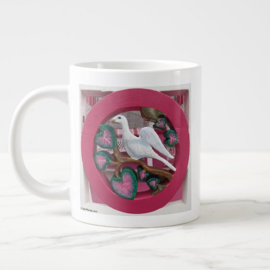 White Dove on Pink - Martha's Vineyard Grote Koffiekop (Links)