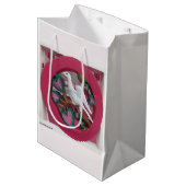 White Dove on Pink - Martha's Vineyard Medium Cadeauzakje (Voorkant Gekanteld)