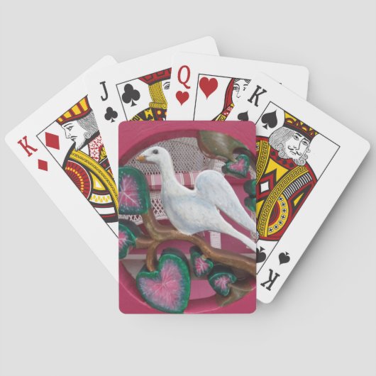White Dove on Pink - Martha's Vineyard Pokerkaarten (Achterkant)