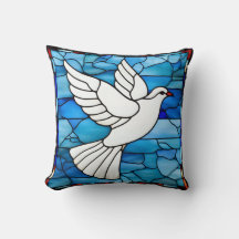 White Dove on Stained Glass
