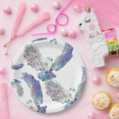 White Dove Peace Love Bird Maureen Girard Papieren Bordje (Feest)