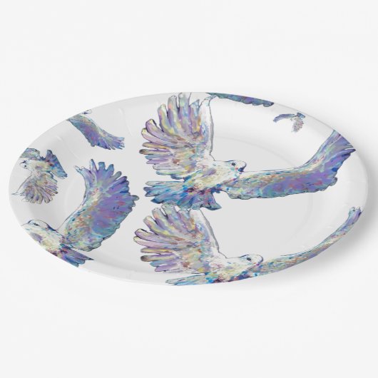 White Dove Peace Love Bird Maureen Girard Papieren Bordje (Gekanteld)