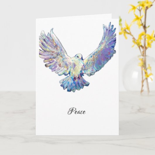 White Dove Peace Maureen Girard Kaart (Gele Bloem)