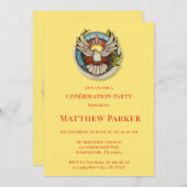 White Dove Red Flamed-bevestiging Kaart (Voorkant / Achterkant)