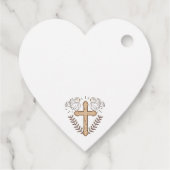 White Dove Religious Cross Baptism Christening Bedankjes Labels (Achterkant)