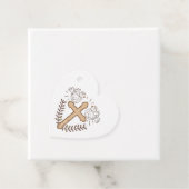 White Dove Religious Cross Baptism Christening Bedankjes Labels (In situ)