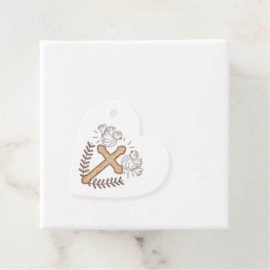 White Dove Religious Cross Baptism Christening Bedankjes Labels (In situ)