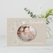 White Dove Religious Photo Invitation Versie 2 Kaart (Staand voorkant)