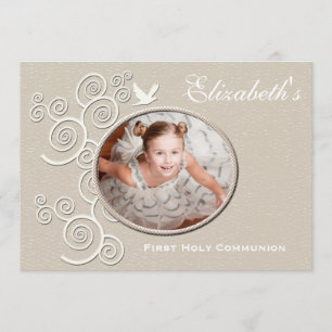 White Dove Religious Photo Invitation Versie 2 Kaart