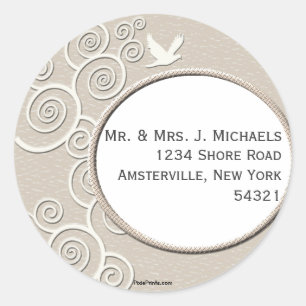 White Dove Return Address Sticker