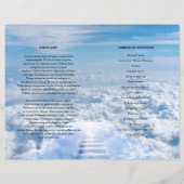 White dove & Sky Funeral Program sjabloon (Achterkant)