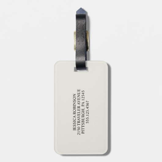 White Dove Solid Color Bagagelabel (Achterkant verticaal)