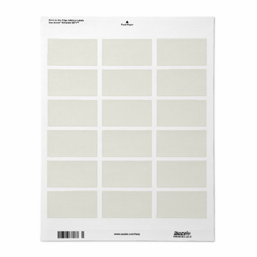White Dove Solid Color Etiket (Full Sheet)