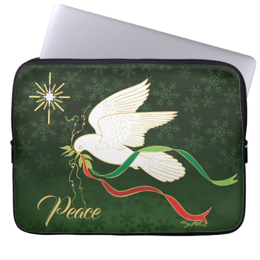White Dove Spreiding Peace Laptop Sleeve (Voorkant)