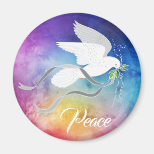 White Dove Spreiding Peace Magneet