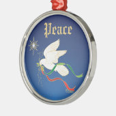 White Dove Spreiding Peace Metalen Ornament (Links)