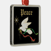 White Dove Spreiding Peace Metalen Ornament (Rechts)