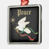 White Dove Spreiding Peace Metalen Ornament (Links)