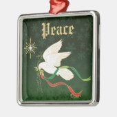 White Dove Spreiding Peace Metalen Ornament (Links)