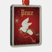White Dove Spreiding Peace Metalen Ornament (Rechts)