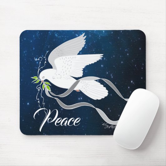 White Dove Spreiding Peace Muismat (Met muis)