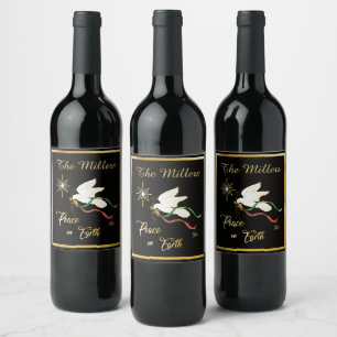 White Dove Spreiding Peace on Earth Wine Label Wijn Etiket