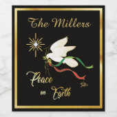 White Dove Spreiding Peace on Earth Wine Label Wijn Etiket (Enkel label)