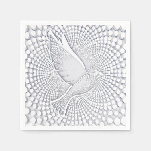 White Dove Standard Cocktail Paper Napkins Servetten (Voorkant)