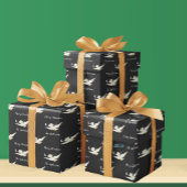 White Dove Stars Moon Merry Christmas Jouw naam Cadeaupapier