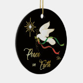 White Dove verspreidt vrede op aarde Keramisch Ornament (Rechts)