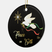 White Dove verspreidt vrede op aarde Keramisch Ornament (Links)