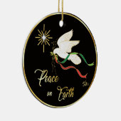White Dove verspreidt vrede op aarde Keramisch Ornament (Rechts)