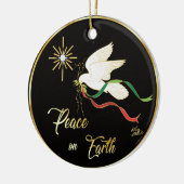 White Dove verspreidt vrede op aarde Keramisch Ornament (Links)