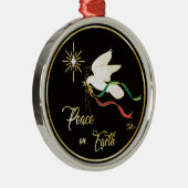 White Dove verspreidt vrede op aarde Metalen Ornament (Rechts)