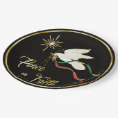 White Dove verspreidt vrede op aarde Papieren Bordje (Gekanteld)