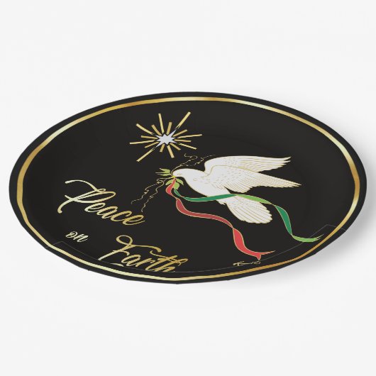 White Dove verspreidt vrede op aarde Papieren Bordje (Gekanteld)