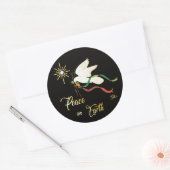 White Dove verspreidt vrede op aarde Ronde Sticker (Envelop)