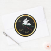 White Dove verspreidt vrede op aarde Ronde Sticker (Envelop)