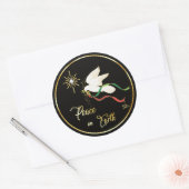 White Dove verspreidt vrede op aarde Ronde Sticker (Envelop)