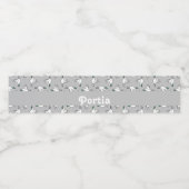 White dove with green leaves on gray waterfles etiket (Enkel label)