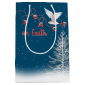 White Dove with Peace-kerstversiering Medium Cadeauzakje (Voorkant)