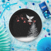 White Dove with Peace-kerstversiering Papieren Bordje (Feest)