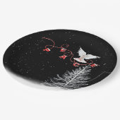 White Dove with Peace-kerstversiering Papieren Bordje (Gekanteld)