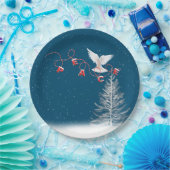White Dove with Peace-kerstversiering Papieren Bordje (Feest)