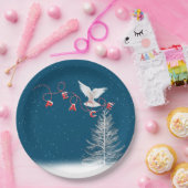 White Dove with Peace-kerstversiering Papieren Bordje (Feest)