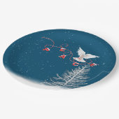 White Dove with Peace-kerstversiering Papieren Bordje (Gekanteld)